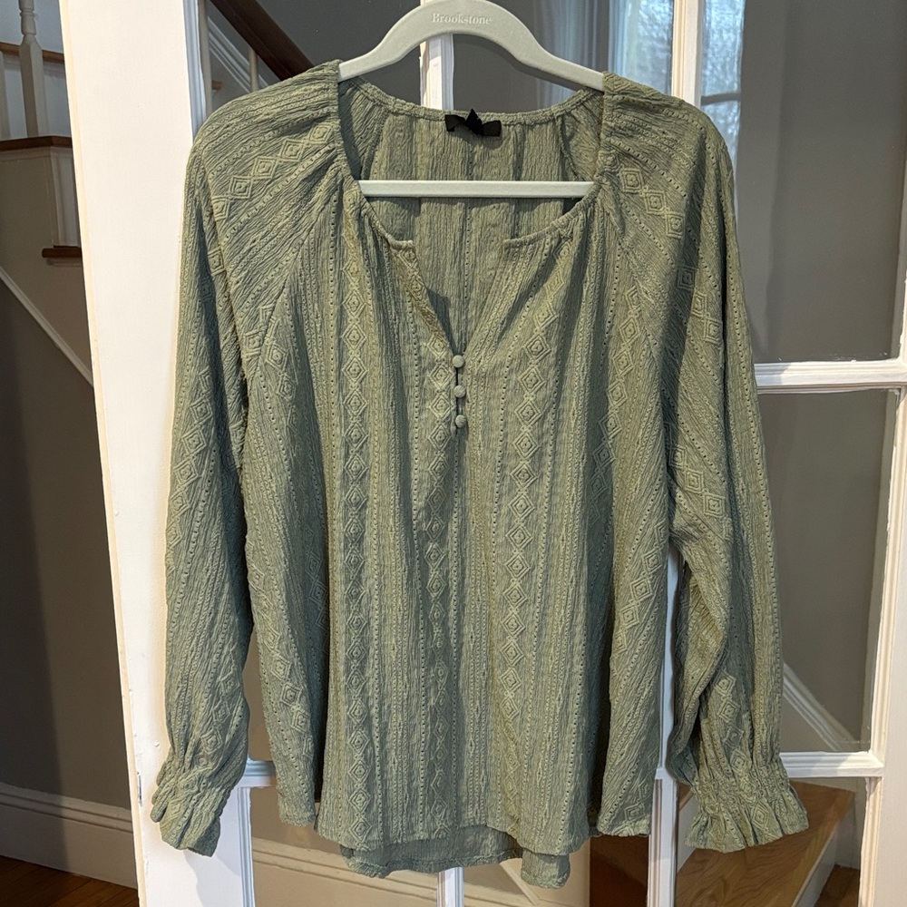 NWT Frye Textured Boho Peasant-Style Blouse